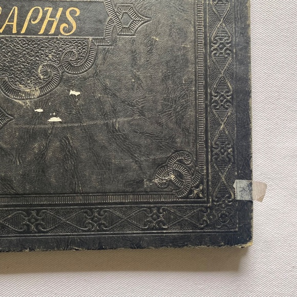 Vintage Photo Album Embossed Cover Black Empty Pages Gothic Grimoire Grief Magic - Picture 5 of 16